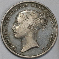 1861 Victoria Shilling Key Great Britain Sterling Silver Coin (19073003R)