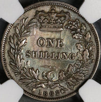 1862 NGC XF Det Victoria Shilling Great Britain Key Date Silver Coin (21090406C)