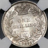 1865 NGC MS 63 Victoria Shilling Great Britain Mint State Silver Coin (19021903C)
