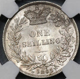 1865 NGC MS 63 Victoria Shilling Great Britain Mint State Silver Coin (19021903C)