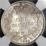 1865 NGC MS 63 Victoria Shilling Great Britain Mint State Silver Coin (19021903C)