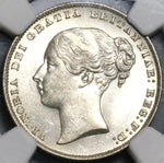 1866 NGC MS 64 Victoria Shilling Great Britain Silver Coin Die 62 (16122905D)