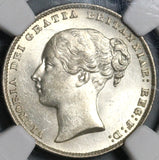 1866 NGC MS 64 Victoria Shilling Great Britain Silver Coin Die 62 (16122905D)