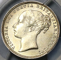 1868 PCGS MS 62 Victoria Shilling Great Britain Die 17 Silver Coin (23021901C)