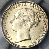 1868 PCGS MS 62 Victoria Shilling Great Britain Die 17 Silver Coin (23021901C)