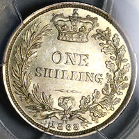 1868 PCGS MS 62 Victoria Shilling Great Britain Die 17 Silver Coin (23021901C)