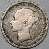 1869 Victoria Shilling Great Die 4 Great Britain Key Date Coin (21100502R)