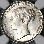 1870 NGC MS 62 Victoria Shilling Great Britain Die 3 Key Silver Coin (23041501C)