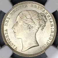 1870 NGC MS 63+ Victoria Shilling Great Britain Silver Coin Die 18 (17091204D)