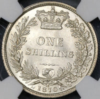 1870 NGC MS 63+ Victoria Shilling Great Britain Silver Coin Die 18 (17091204D)