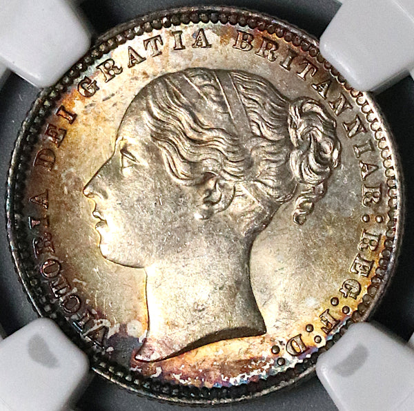 1872 NGC MS 64 Victoria Shilling Great Britain Silver Die 35 Coin (17011708D)