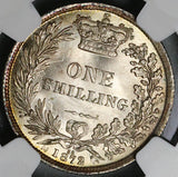 1872 NGC MS 64 Victoria Shilling Great Britain Silver Die 35 Coin (17011708D)