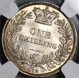 1872 NGC MS 64 Victoria Shilling Great Britain Silver Die 35 Coin (17011708D)