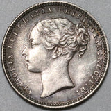 1876 Victoria Shilling AU Die 6 Great Britain Scarce Silver Coin (19120203R)