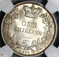 1877 NGC MS 63 Silver Shilling Victoria GREAT BRITAIN Coin Die No 44 (16122907D)