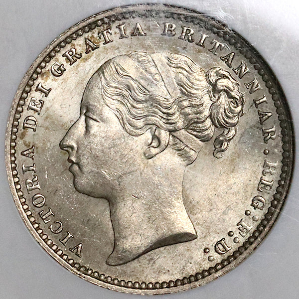 1884 NGC MS 63 Victoria Shilling Great Britain Mint State Sterling Silver Coin (22010702C)