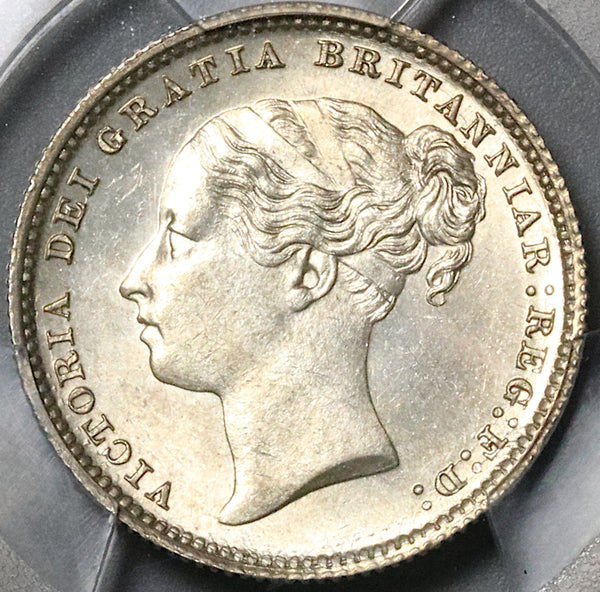 1885 PCGS MS 64 Victoria Shilling Great Britain Silver Sterling Coin (22090802C)