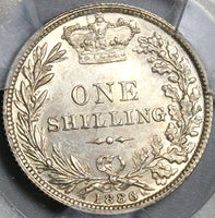 1885 PCGS MS 64 Victoria Shilling Great Britain Silver Sterling Coin (22090802C)