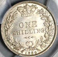 1885 PCGS MS 64 Victoria Shilling Great Britain Silver Sterling Coin (22090802C)