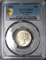 1885 PCGS MS 64 Victoria Shilling Great Britain Silver Sterling Coin (22090802C)
