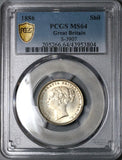 1885 PCGS MS 64 Victoria Shilling Great Britain Silver Sterling Coin (22090802C)
