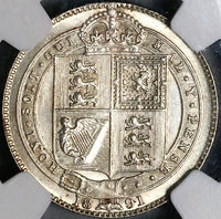 1891 NGC MS 63 Victoria Shilling Great Britain Mint State Silver Coin (23021601C)