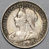 1898 Victoria Shilling Great Britain Sterling Silver Coin (22070509R)
