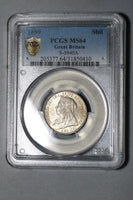 1899 PCGS MS 64 Victoria Shilling Great Britain Silver Coin (19101201C)
