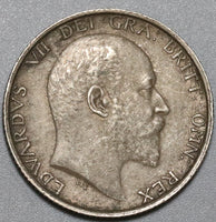 1906 Edward VII Shilling Great Britain XF  Lion Sterling Silver Coin (20082903R)