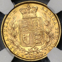 1871 NGC MS 64 Victoria Gold Sovereign Great Britain Shield Reverse Die 29 Coin (19033101C)
