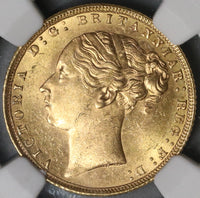 1872 NGC MS 63 Victoria Gold Sovereign Great Britain St George Coin (19030801C)
