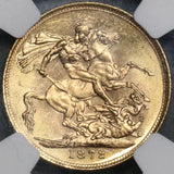 1872 NGC MS 63 Victoria Gold Sovereign Great Britain St George Coin (19030801C)