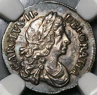 1678/6 NGC AU 58 Charles II 2 Pence Great Britain 1/2 Groat Overdate Silver Coin POP 1/1 (23013102C)