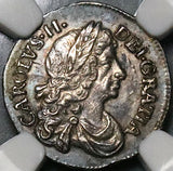 1678/6 NGC AU 58 Charles II 2 Pence Great Britain 1/2 Groat Overdate Silver Coin POP 1/1 (23013102C)