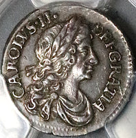 1679 PCGS AU 55 Charles II 2 Pence Great Britain 1/2 Groat Silver Coin (22111503C)