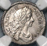 1684 NGC AU 58 Charles II 2 Pence 1/2 Groat Great Britain England Silver Coin (20061602C)