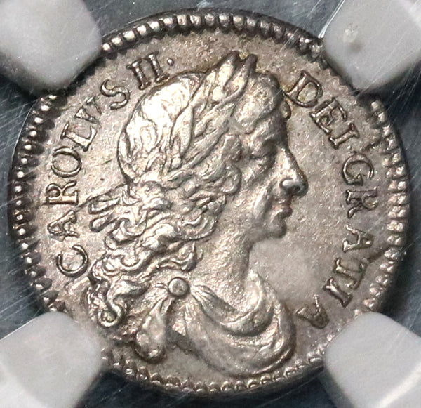 1684 NGC AU 58 Charles II 2 Pence 1/2 Groat Great Britain England Silver Coin (20061602C)