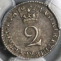 1689 PCGS AU 50 William Mary 2 Pence 1/2 Groat Great Britain Silver Coin (22102302C)