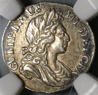 1698 NGC AU 55 William III 2 pence Great Britain Rare Silver 1/2 Groat Coin (19121903C)