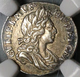 1698 NGC AU 55 William III 2 pence Great Britain Rare Silver 1/2 Groat Coin (19121903C)