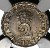 1710 NGC AU 58 Anne 2 Pence Great Britain England Silver 1/2 Groat Coin POP 1/1 (20012902C)