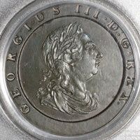 1797 PCGS AU 58 George III 2 Pence Cartwheel Soho Great Britain Coin (21062601D)