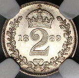 1889 NGC MS 66 Victoria Maundy 2 Pence Great Britain Silver Coin (22080802C)