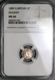 1889 NGC MS 66 Victoria Maundy 2 Pence Great Britain Silver Coin (22080802C)