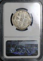 1849 NGC AU Det Victoria Gothic Florin Great Britain 2 Shillings Godless Silver Coin 20091604D