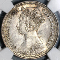 1879 NGC MS 62 Victoria Florin Great Britain Rare Date Sliver Coin (17040603D)