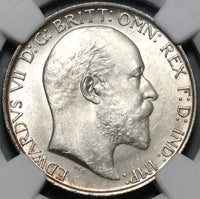 1902 NGC MS 63+ Edward VII Florin Great Britain Sterling Silver Coin (20111701C)