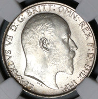 1902 NGC MS 63+ Edward VII Florin Great Britain Sterling Silver Coin (20111701C)