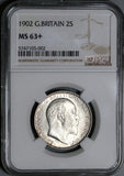 1902 NGC MS 63+ Edward VII Florin Great Britain Sterling Silver Coin (20111701C)