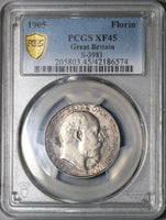 1905 PCGS XF 45 Florin Edward VII Key Great Britain 2 Shillings Coin (22082601D)
